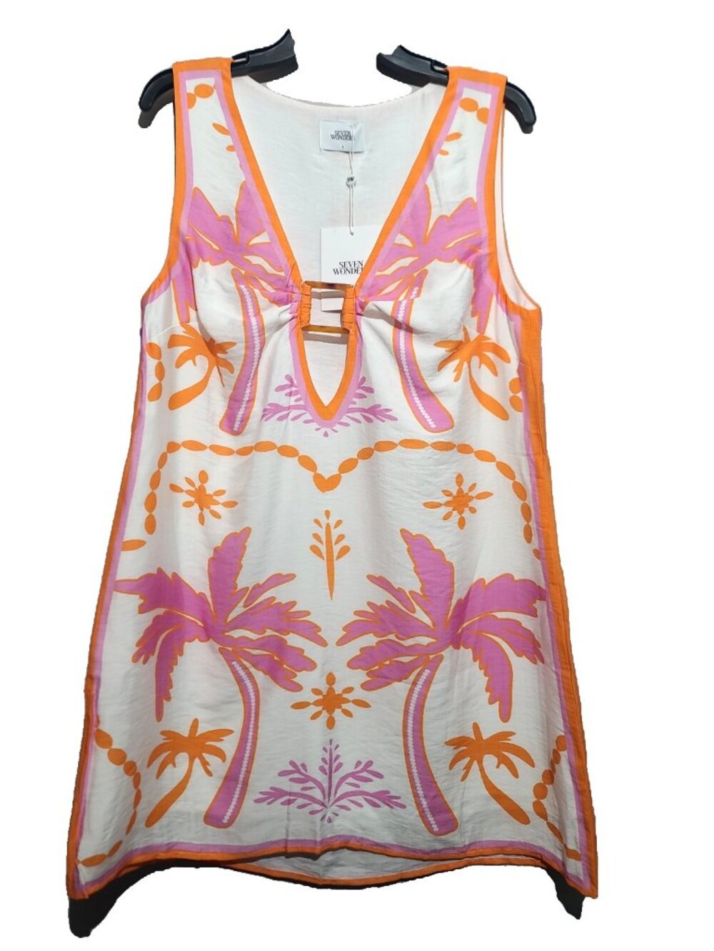 Seven wonders Narla v Neck mini dress L White NWT A-Line